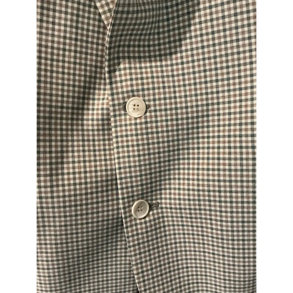 Vintage Haggar Magic Stretch Washable Sport‎ Coat Blazer Tan Grey Check Mens 44L